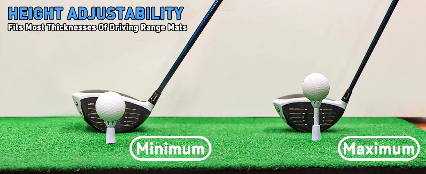 FzcSpeed 2er-Pack verstellbarer Golf-Tee für verschiedene Driving-Range-Distanzen, Golfballhalter aus Gummi für Übungsmatten, Zubehör für das Training in Innen- und Außenbereichen. – Detail 11