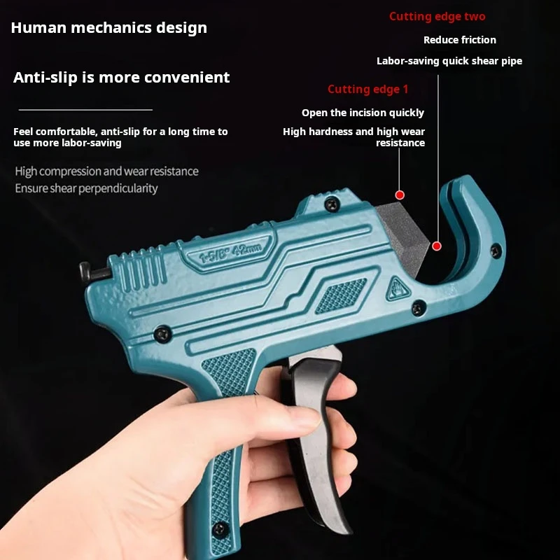 42mm Plastic Pipe Cutter with Deburring Tool PVC ratchet Pipe Cutter for PEX PVC PPR Plastic Hoses and Plumbing Pipe