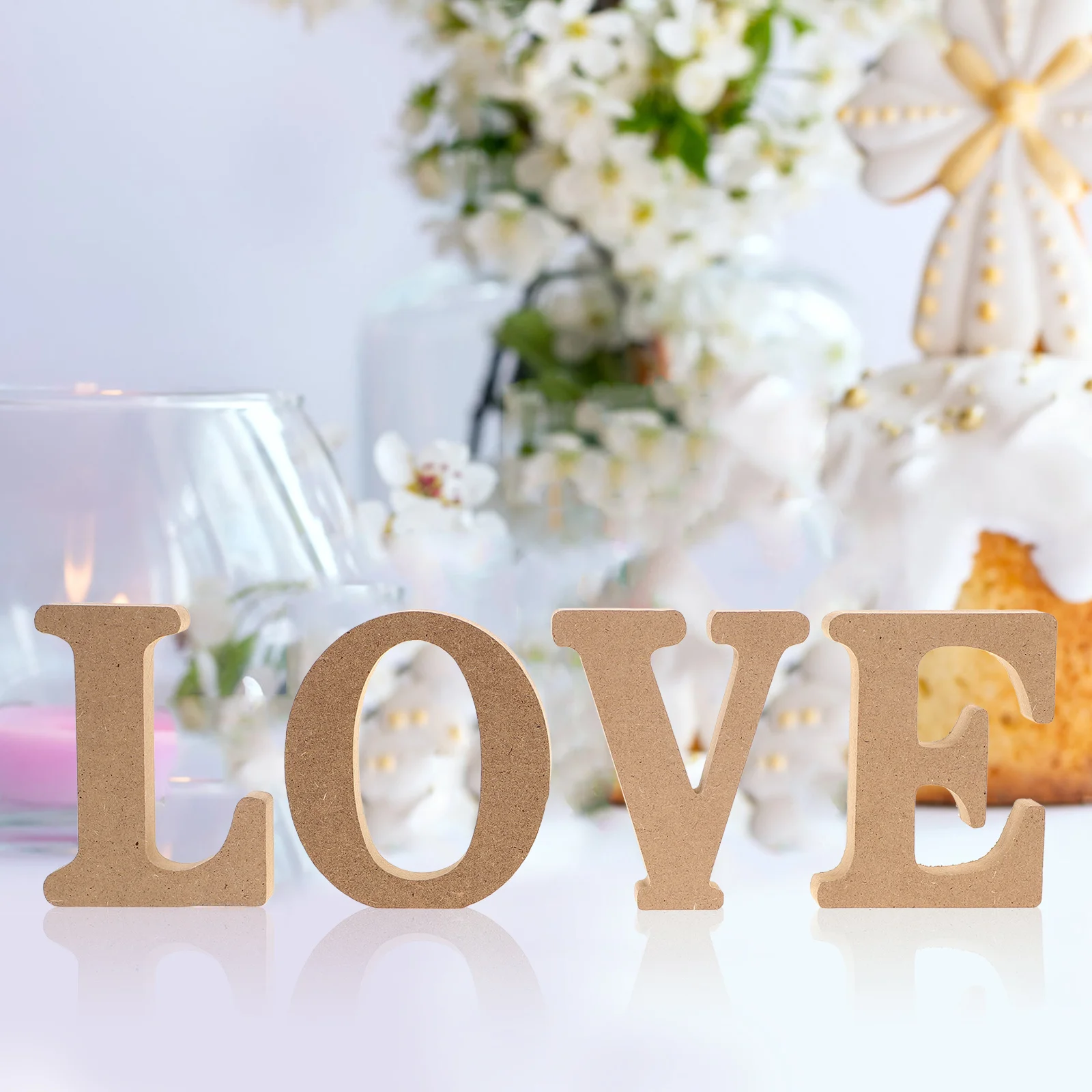 

1Set Rustic Wooden Love Letters Sign Cutout Romantic Wedding Valentine Decoration Wood Sign Wood Letters Valentine Decor