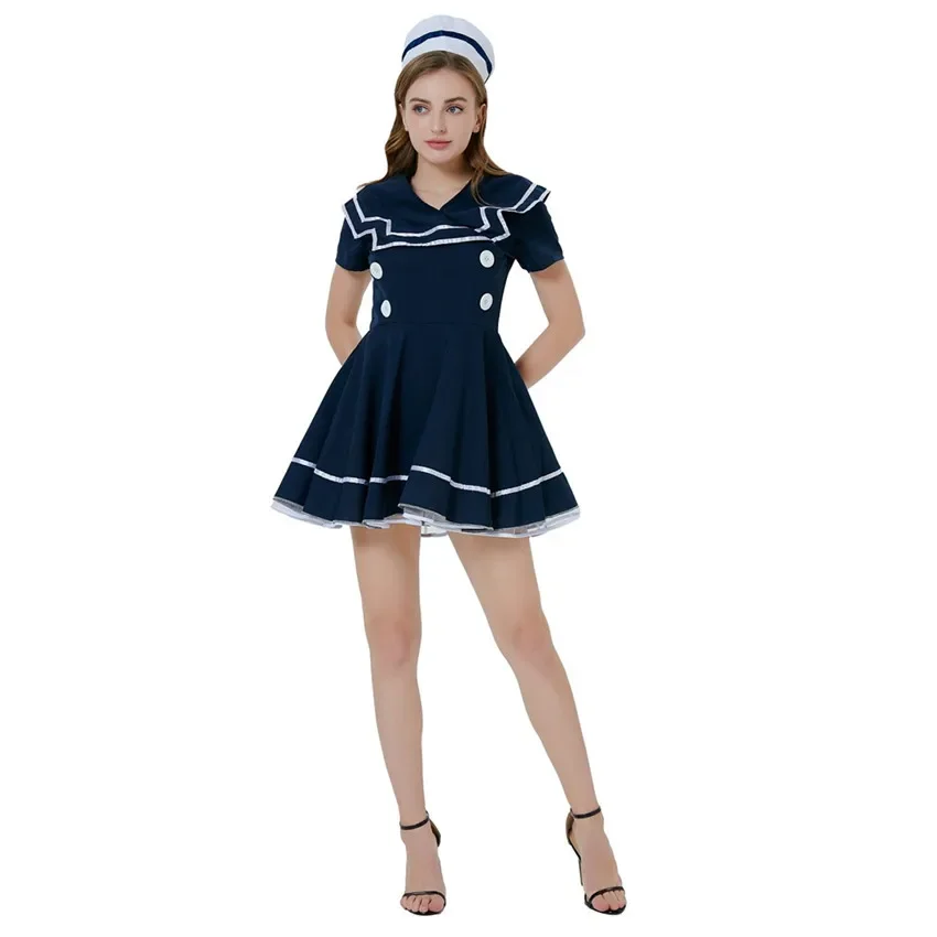 

Adult Sexy Navy Sailor Role Play Costume For Women Party Masquerade Fancy Dress