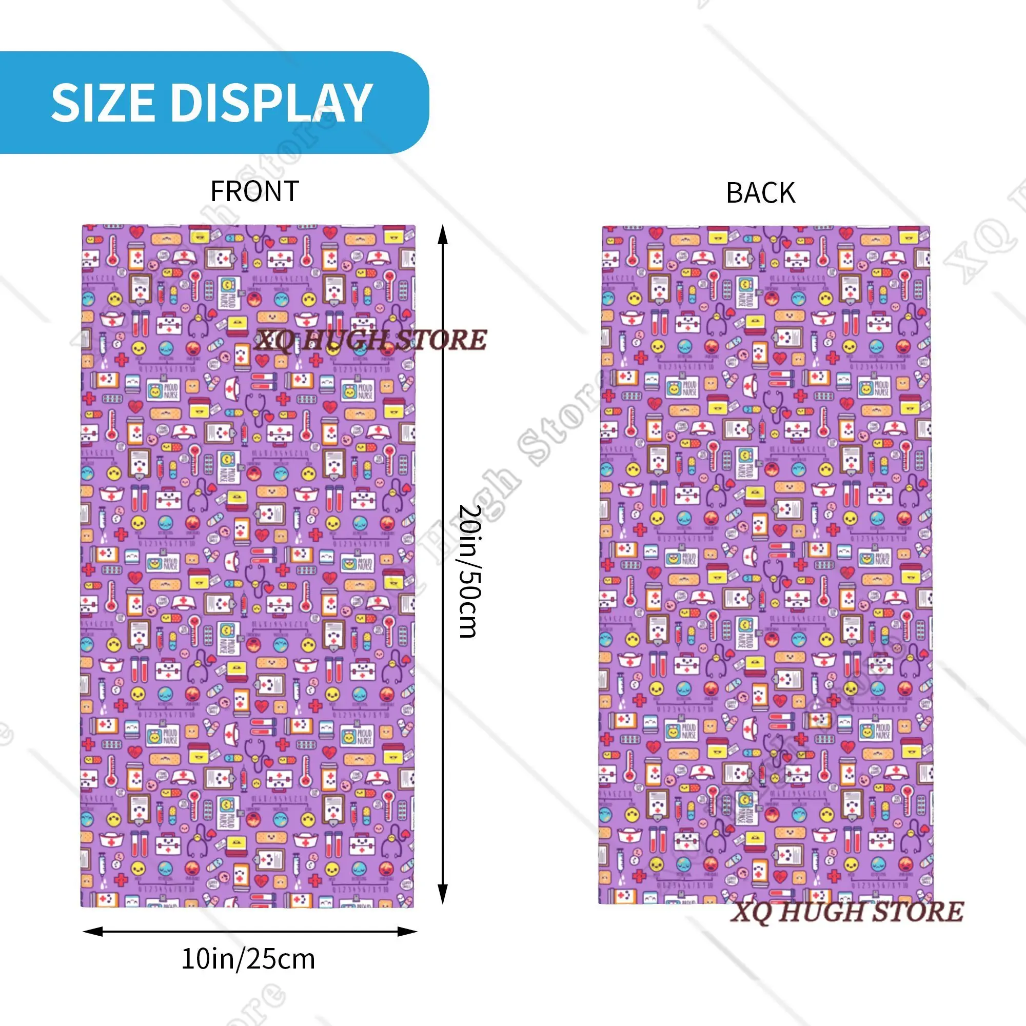 Custom Proud to Be a Nurse Bandana Neck Gaiter Windproof Face Scarf Cover Women Men Health Care Nursing Headwear Tube Balaclava