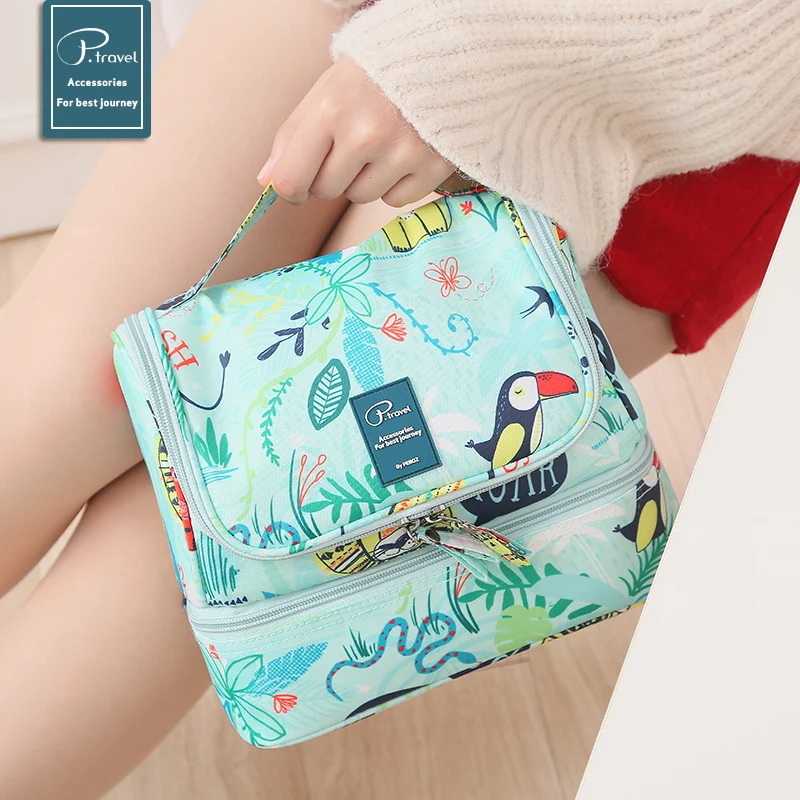 Ladies Portable Cosmetic Bag Large-capacity Travel Washing Bag Makeup Storage Bag Dry And Wet Separation Luxury Women Box