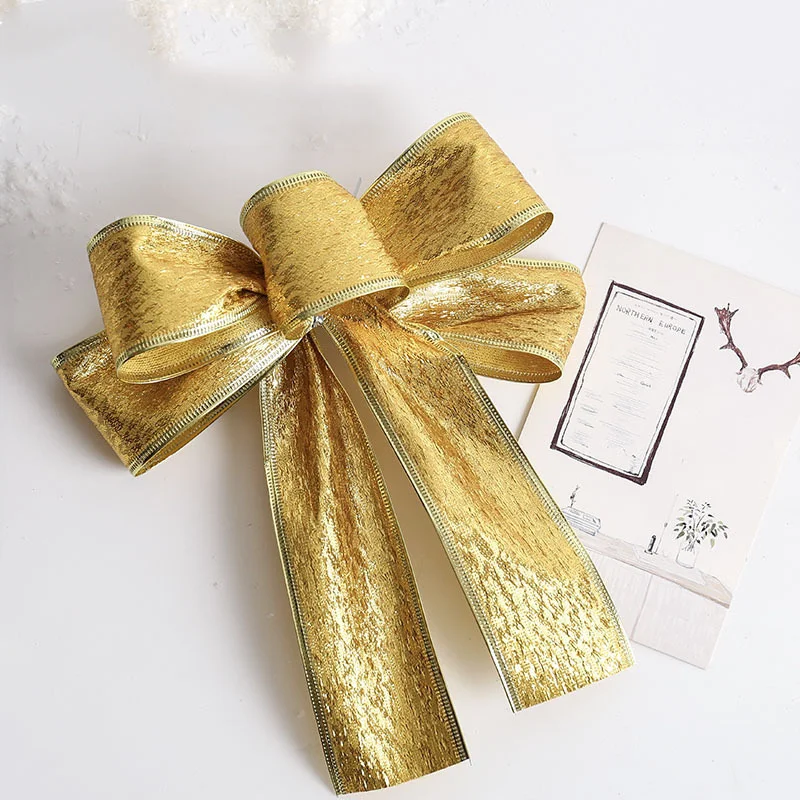 Nastro ricamato con bordo dorato squisito da 5CM nastro in filo d\'oro fai da te di natale utilizzato per realizzare confezioni regalo con fiocco di