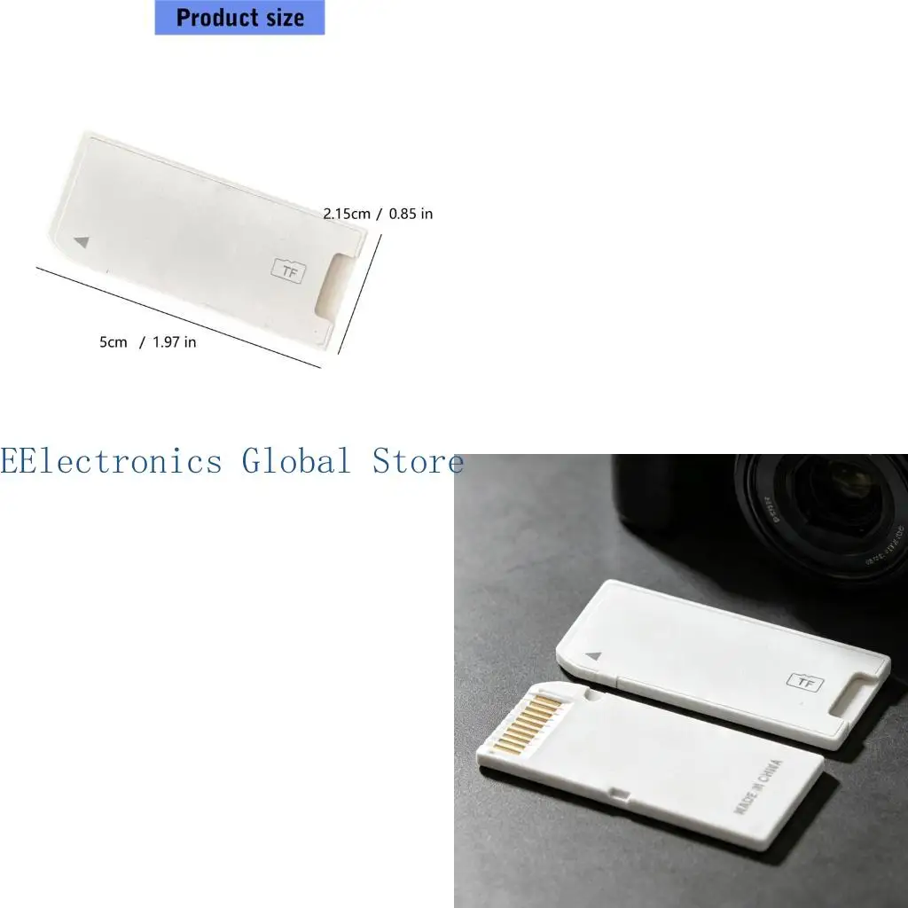 462B Backup Media Adapter for Camera Long Slot Use, White Storage Piece for Card Format Change, Daily Carry Support, and Trip