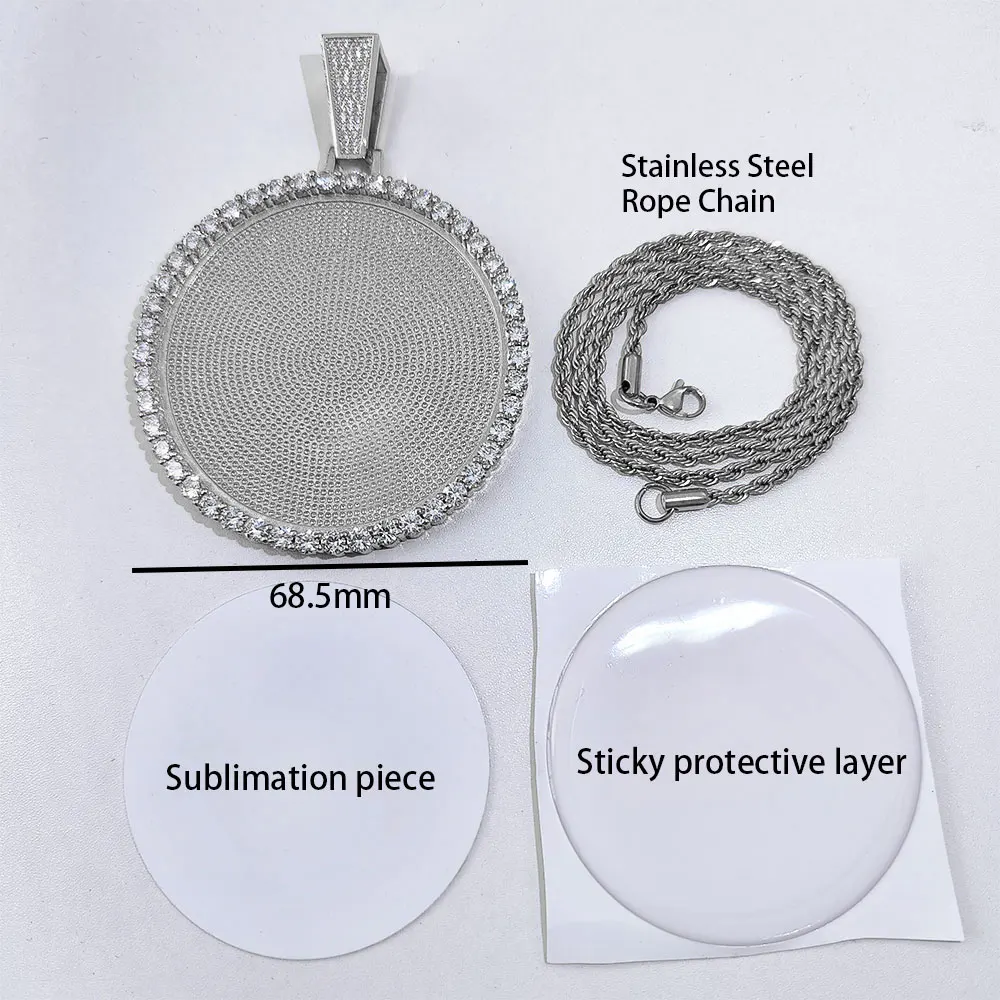 Kostenlose Anpassung Logo personal isierte benutzer definierte Foto Kreis Medaille Anhänger Hip Hop Schmuck Frauen Männer Erinnerung Bild Halskette Anhänger – Detail 21