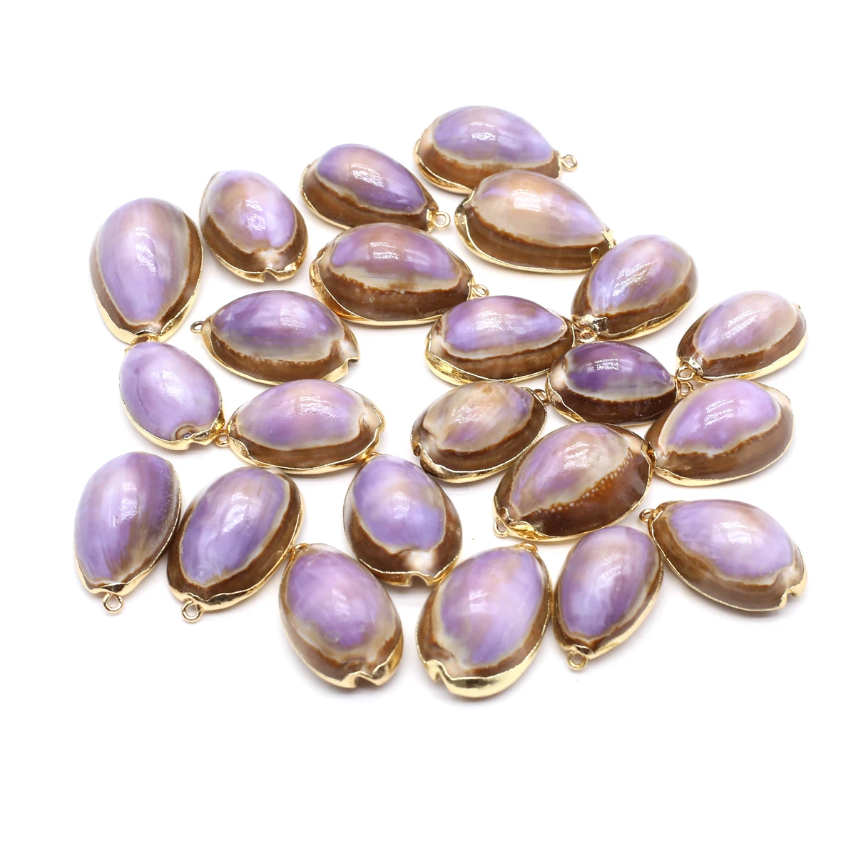

10-Piece Purple Conch Shell-Shaped Pendant Set Natural Shell Charms for Jewelry Making DIY Necklace Earrings Accessory Wholesale