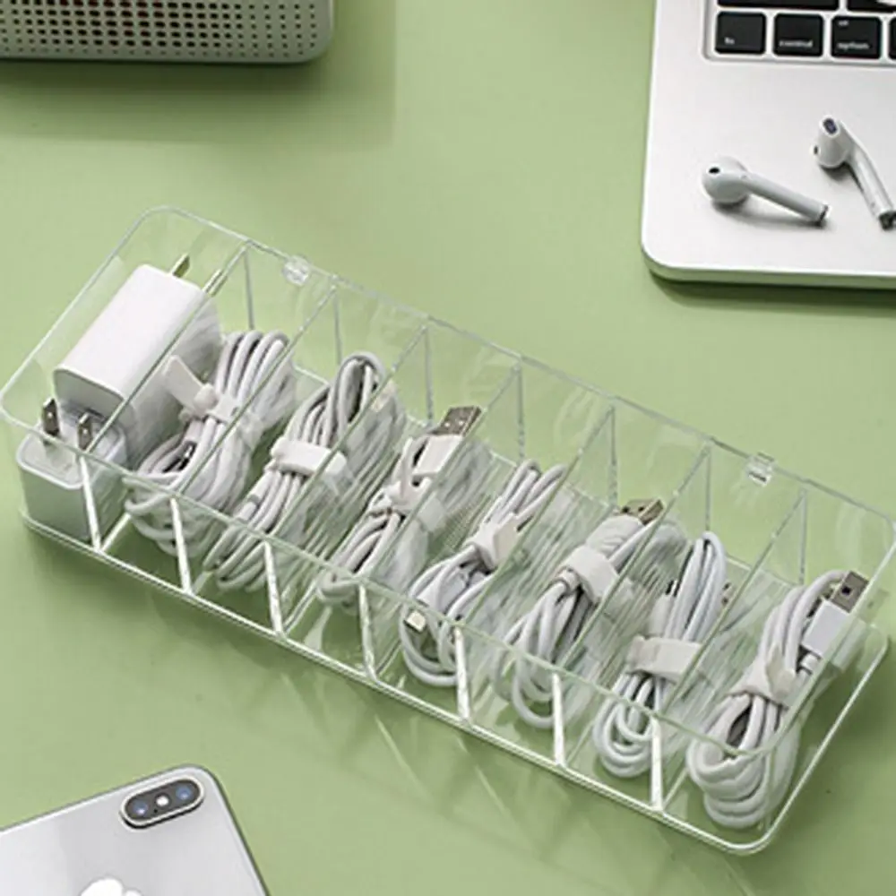 Portable Compartment Storage Box Transparent Plastic Stationery Finishing Box Dustproof Tidying Up Sticky Note Sorting Box