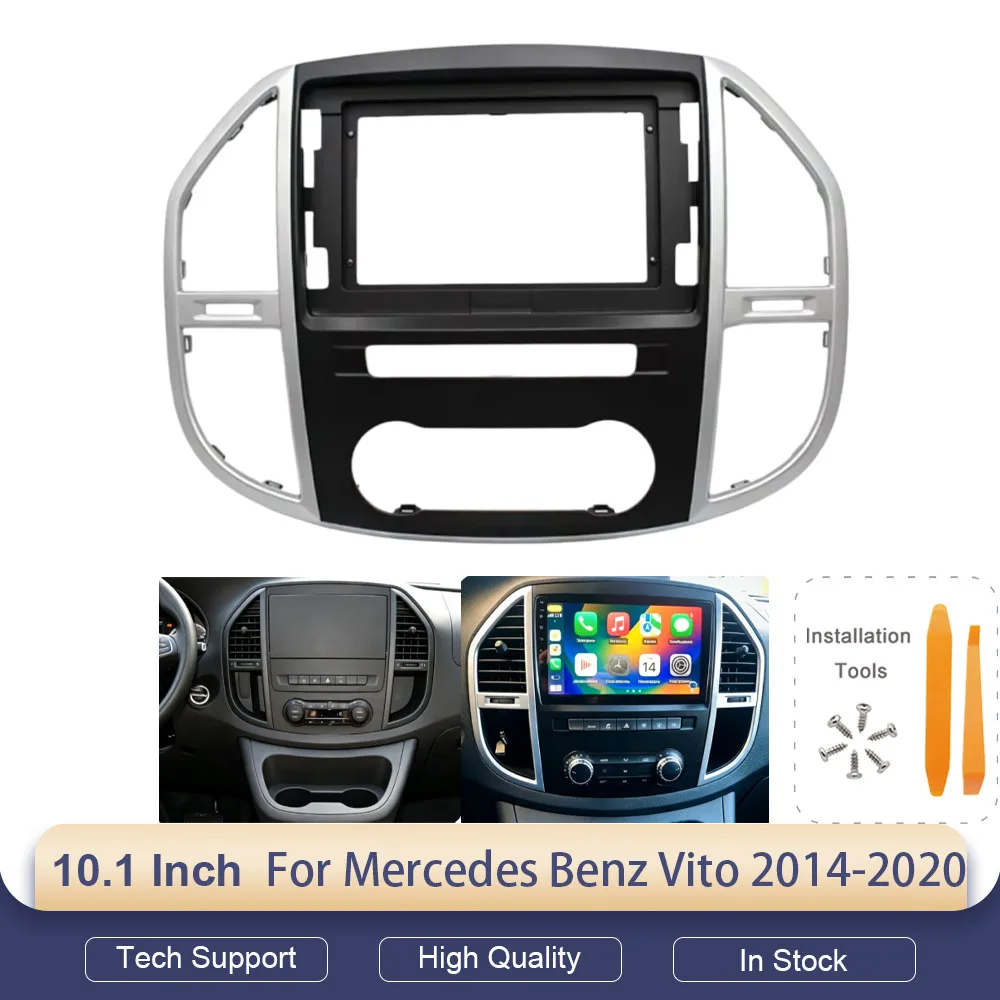 10.1 Inch Android Radio Kit for Mercedes Vito W447 2014-2020 Fascia Panel Frame Harness