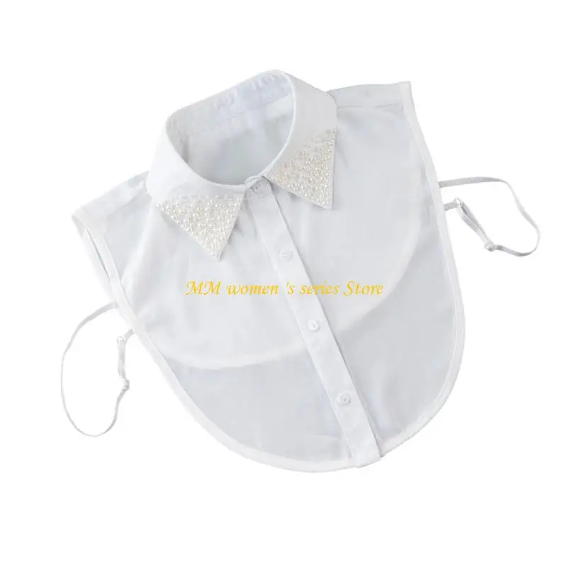 Q39C ديكورات اللؤلؤ طوق صناعي قابل للفصل للنساء ملابس مختلفة #3