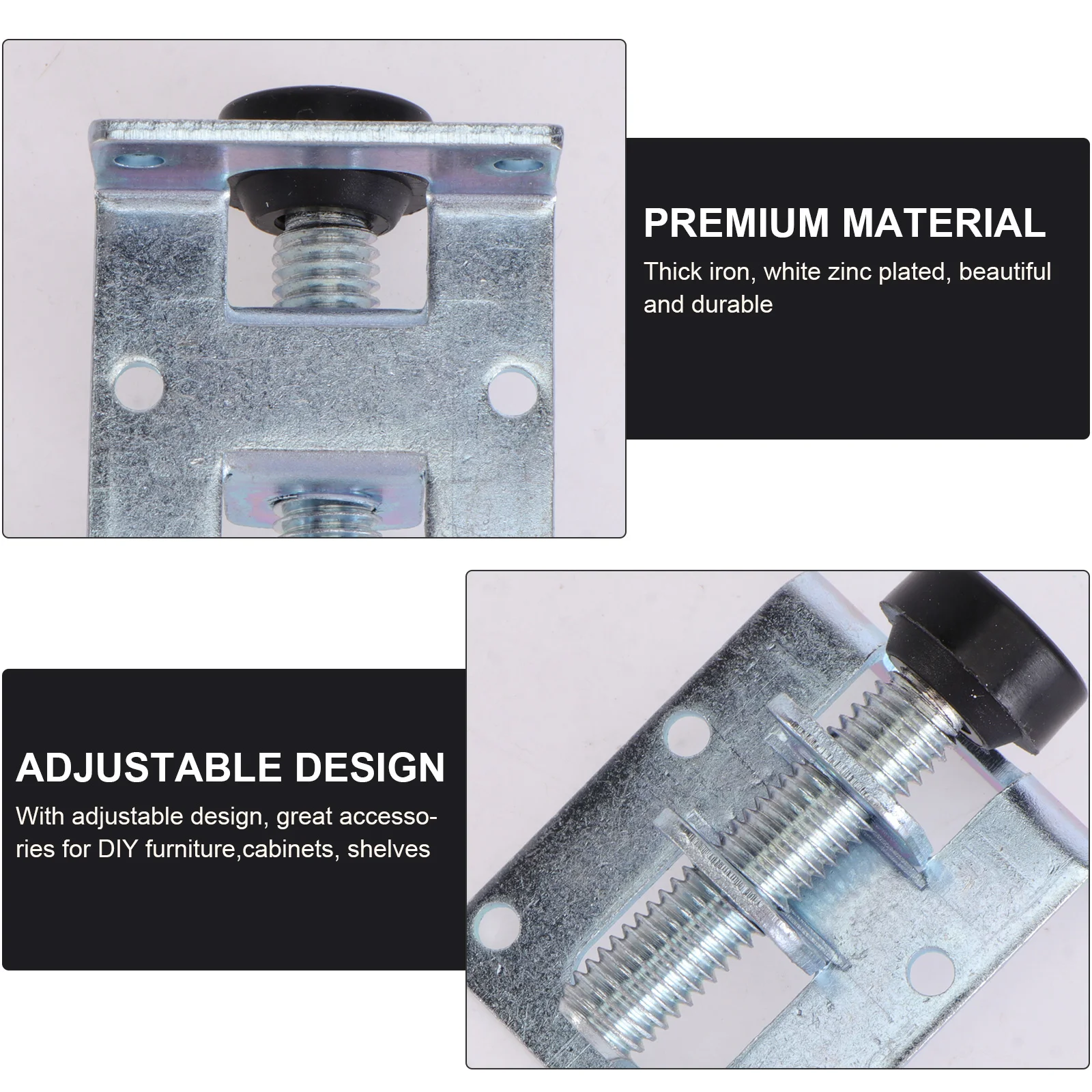Patas ajustables de acero para muebles, patas de armario, mesa, sofá, pies niveladores de Metal, soporte de esquina, protección de suelo, 4 piezas