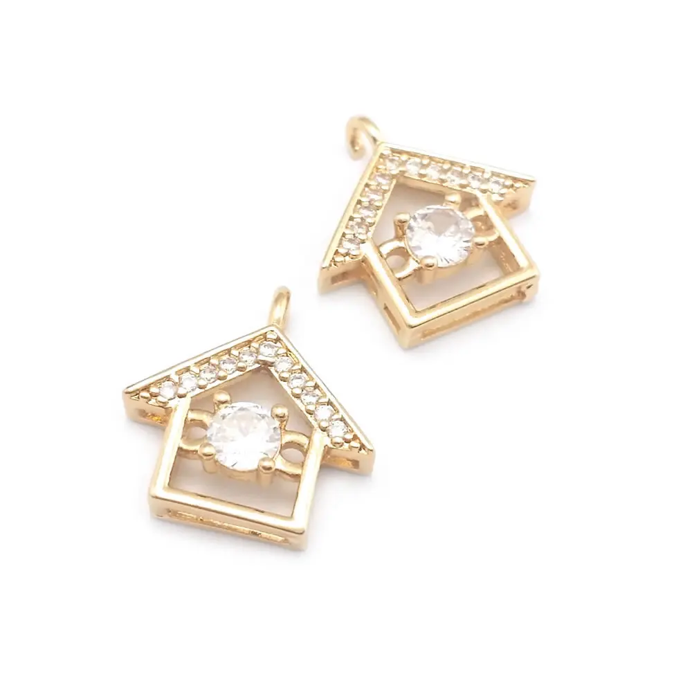 18K Gold Color Airplane Bicycle Tower Windmill Charms Pendants High Quality Diy Jewelry Making Necklace Earrings Accessories