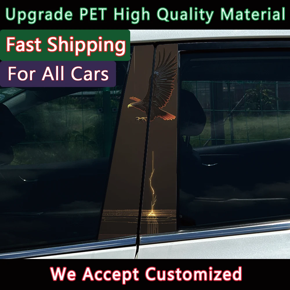

Flying Eagle Car Stickers DIY Car B-pillar Cover Scratches Waterproof Durable Cartoon Automobile Decoration Auto PET Decals