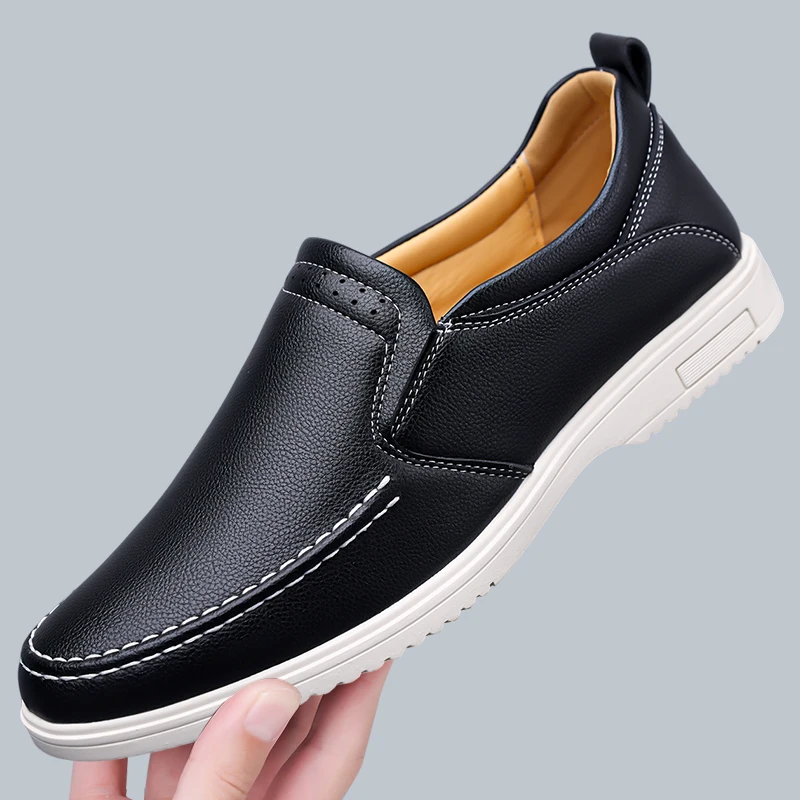 

High Quality Men Casual Shoes Genuine Leather Men's Shoes Comfortable Flats Driving Shoes Outdoor Men Loafers Large Size 38-48