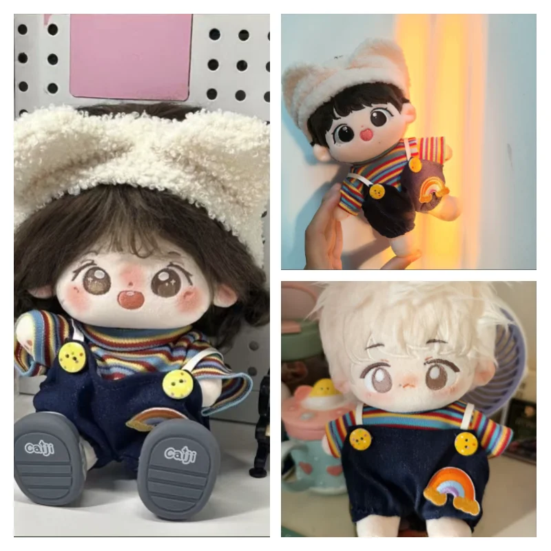 Love and DeepSpace NewTrendy Dressing Game DIY 20cm Cotton Doll Clothes rainbow suit clothes pants and hat Doll's Accessories