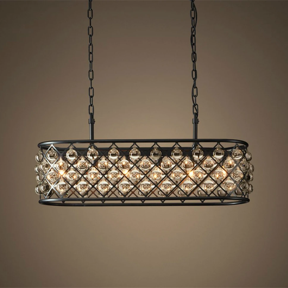 Led E14 Retro Iron Crystal Led Lamp Led Light Pendant Lights Pendant Lamp Led Pendant Light For Dinning Room  Bedroom Foyer