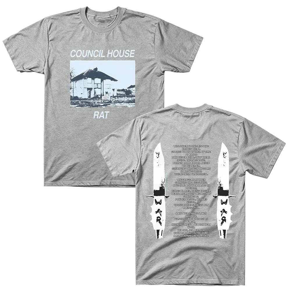 Esdeekid Merchtee Council House Rat T-Shirt Retro Vintage Print Cotton Tshirt Women Men Fashion Casual Short Sleeve O Neck Tops