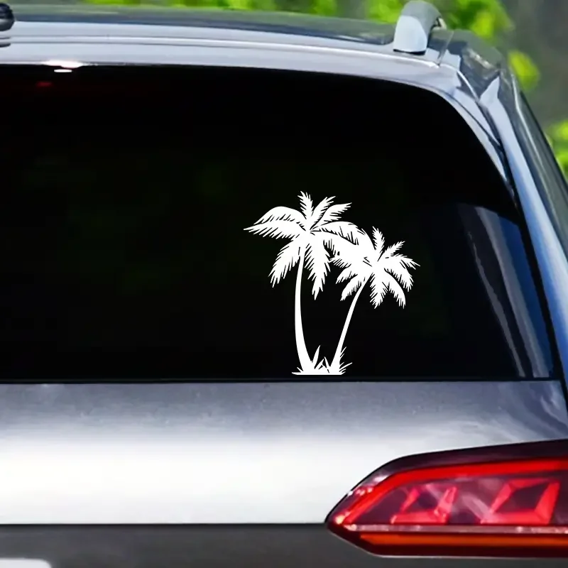 Palm Tree Automotive Window Decals Stickers, Cartoon Animal Universal Car Stickers