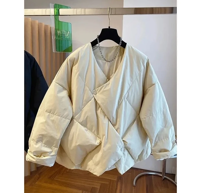 Damen Daunen-Baumwolljacke, locker, lässig, fortschrittlich, Damen-Winterparka, Design Sense, bequeme Damen-Oberbekleidung