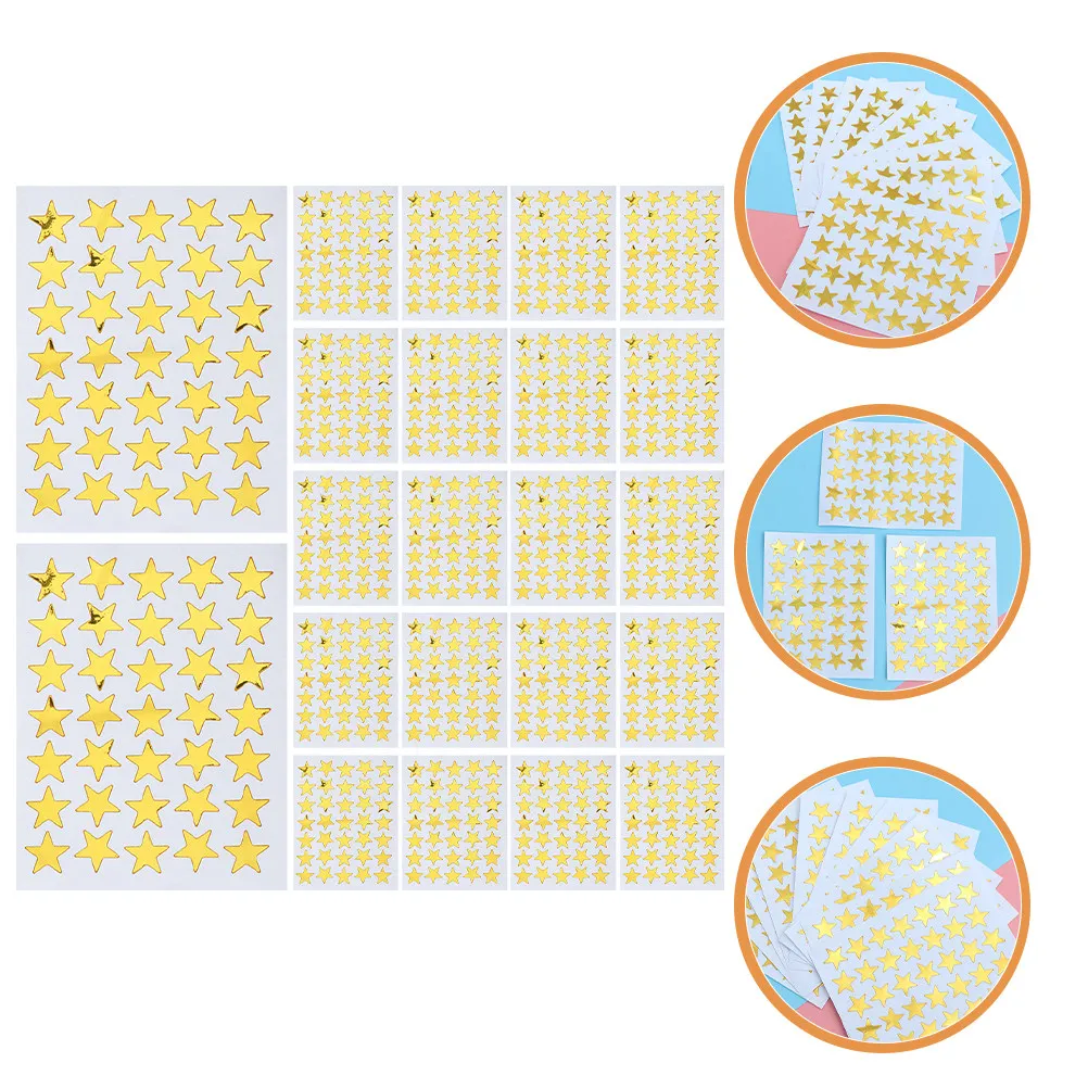 

50 Sheets Excellent Workmanship Star Stickers Self-Adhesive Star Stickers for Learning Rewards Gift Wrapping Laptop