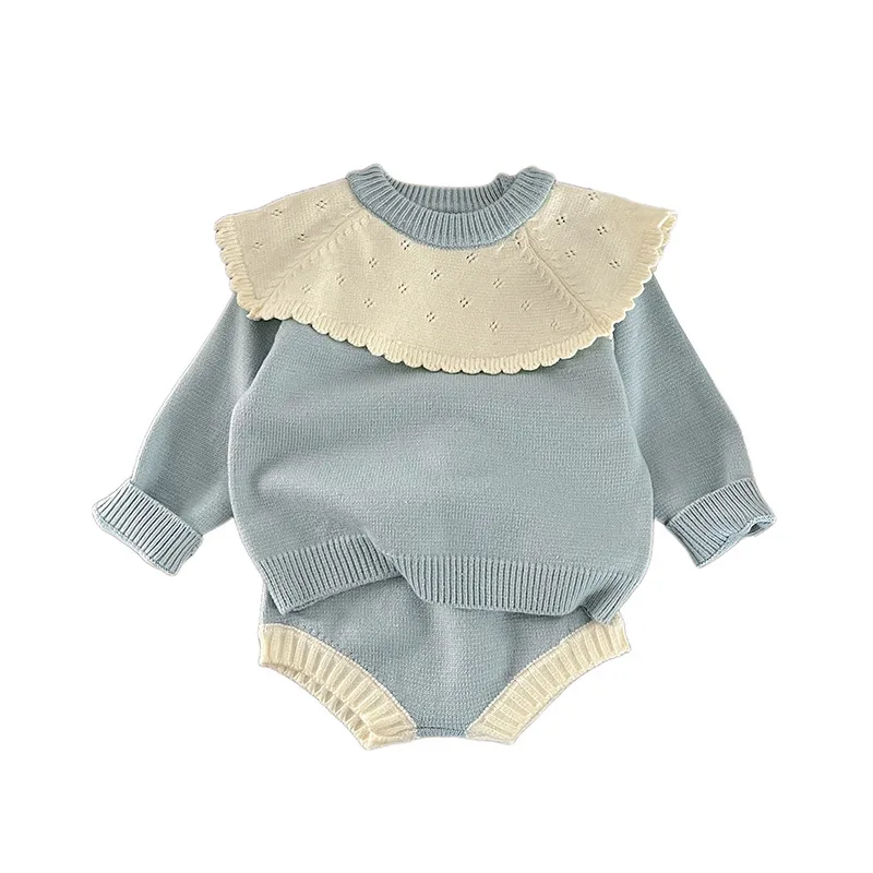 

Winter Knitted suit Newborn baby Girl clothes 2PCS Fashion princess Suits Outfits Set Children's Clothing