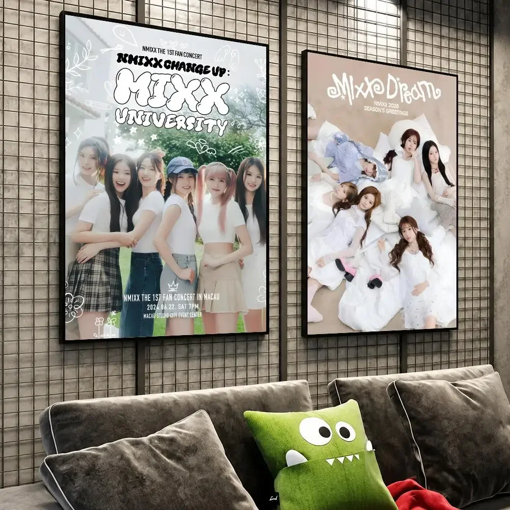 Music NMIXX Kpop Girl Group Style Poster HD Self-Stick Wall Decor Bedroom Dorm Office Gaming Garage Bathroom Gift