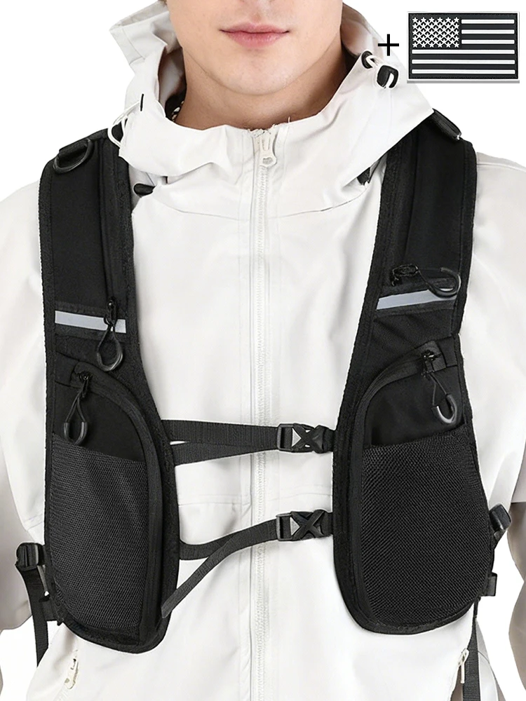 AliExpress GEXIKE Lightweight Reflective Vest Safety Gear with Multi Pockets for Running Cycling Hiking, Secure Storage for Phone Wallet
