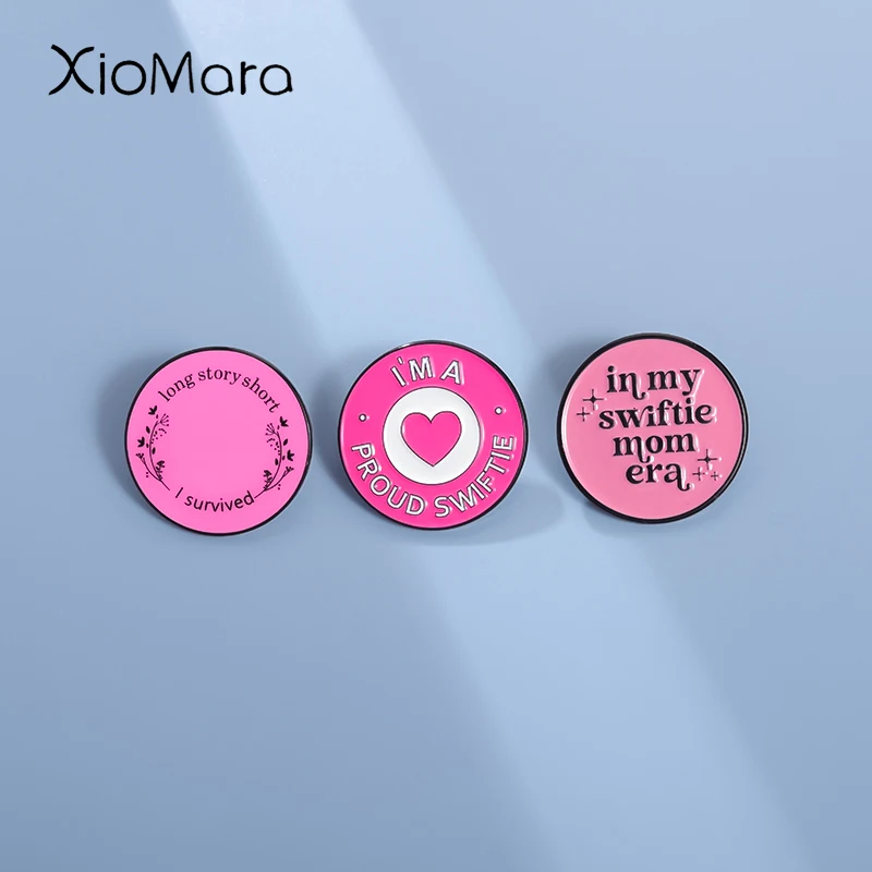 Female Power Enamel Pins Custom In My Swiftie Mom Era Brooches Lapel Badges Pink Love Heart Jewelry Gift for Friends