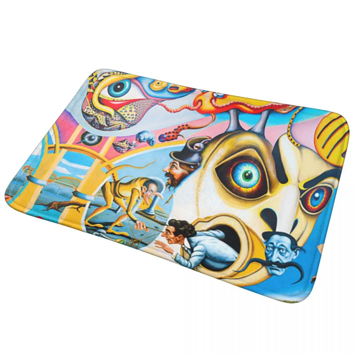 Salvador Dali Pop Street Art Anti-Rutsch-Fußmatte, Bodenmatte, langlebiger Teppich für Küche, Eingang, Zuhause, Wohnzimmer, Fußpolstermatten