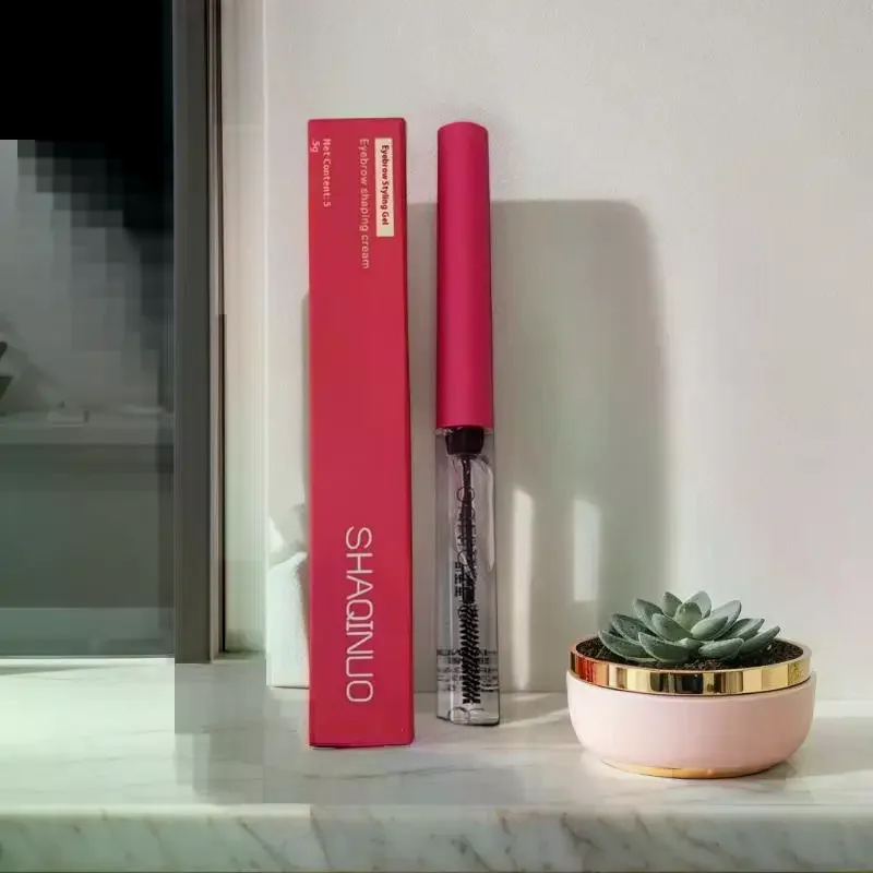 جل تصفيف الحواجب السائل المقاوم للماء والشفاف مع فرشاة جل ثابت لتشكيل الحواجب البرية يدوم طويلاً