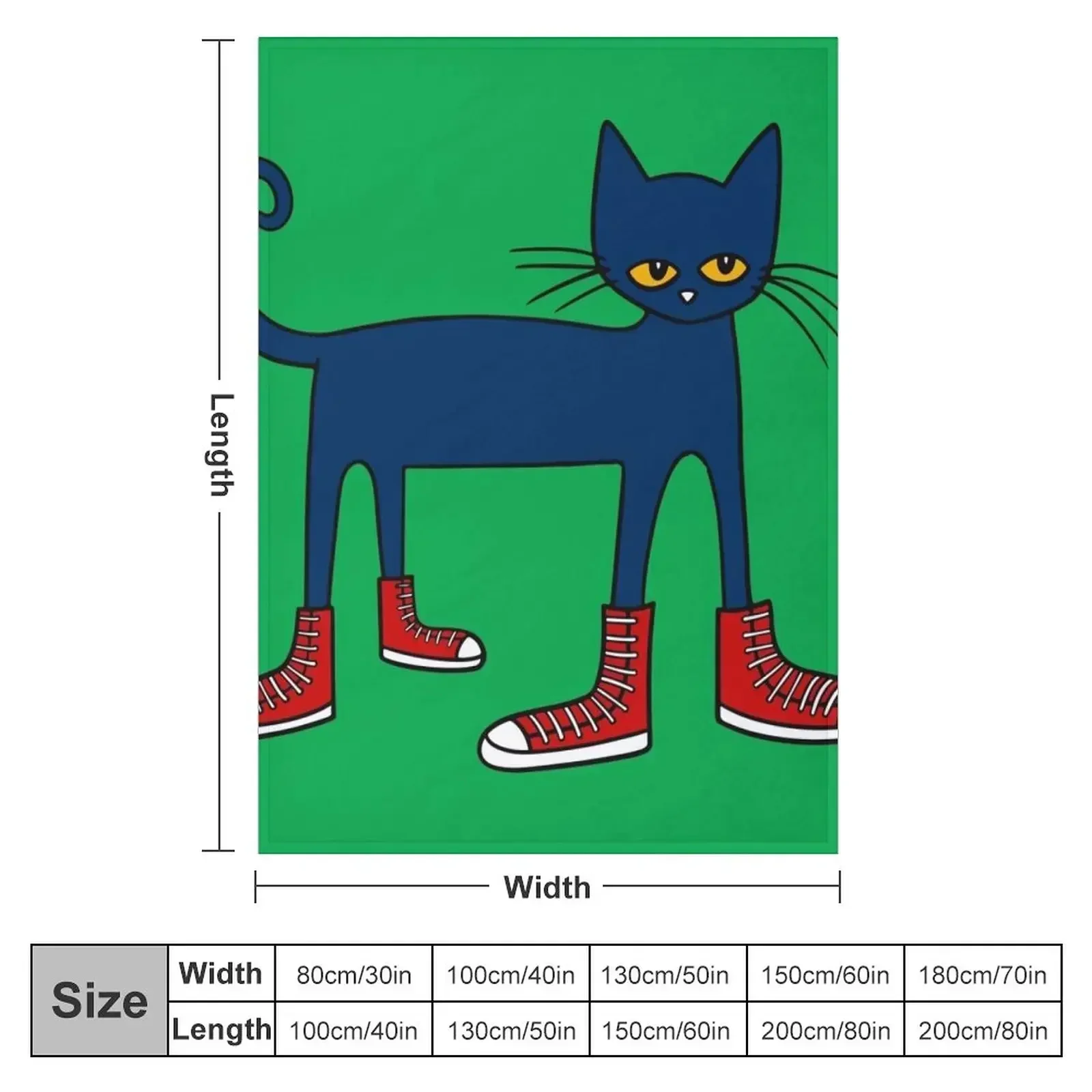 Pete the Cat: Rocking in My School Shoes Throw Blanket Bed linens Decoratives Flannel Baby Fashion Sofas Soft Plaid Blankets