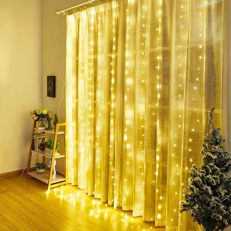 USB LED Curtain 8Modes Remote Control String Lights Holiday Wedding Fairy Garland Lights For Bedroom Living Room Decor