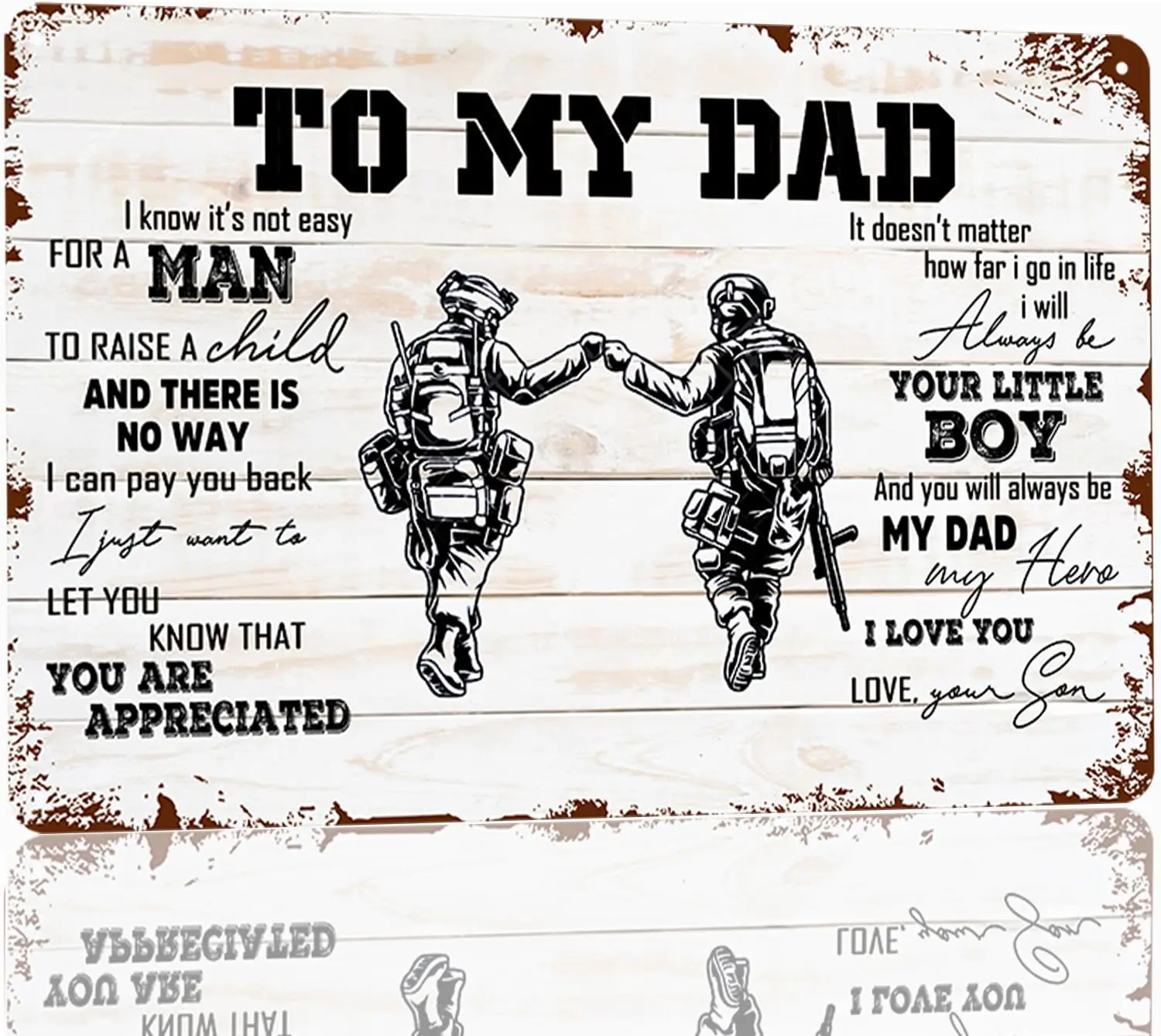 To My Dad Metal Tin Sign Dad Gifts Veterans Christmas Gifts To My Dad Veteran Vintage Poster Gift For Dad From Son Dad Gift sign