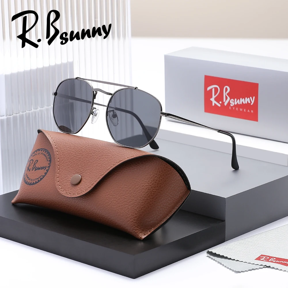 RBsunny موضة النظارات الشمسية المستديرة الرجال النساء خمر إطار معدني رقيق نظارات للقيادة العلامة التجارية الفاخرة الاستقطاب UV400 سبيكة النظارات #3