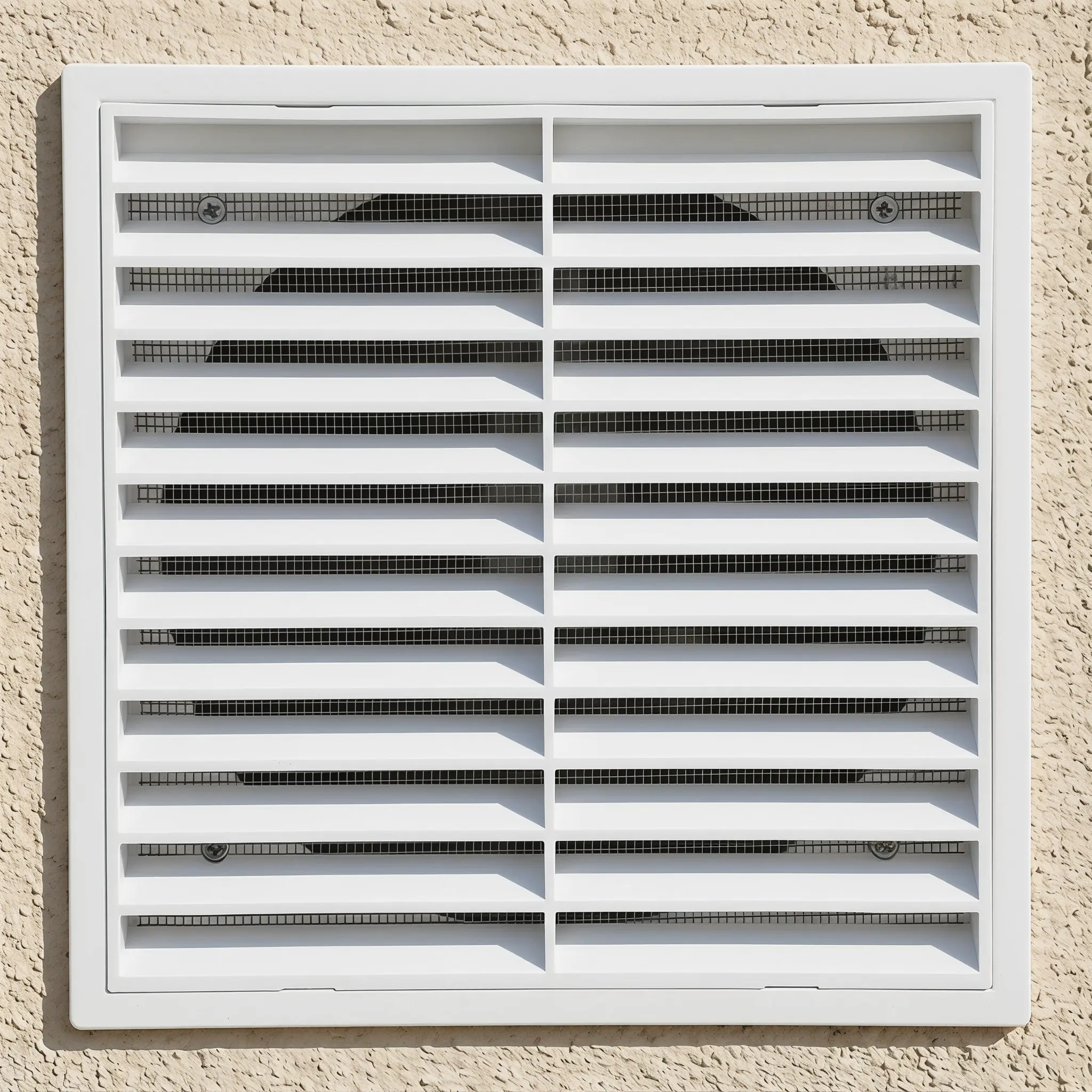 Plastic Louvered Ventilation Grille Soffit Vent Cover Square 6 Inch Round Duct Exhaust Vent Bathroom Shed Dryer Kitchen Outdoor