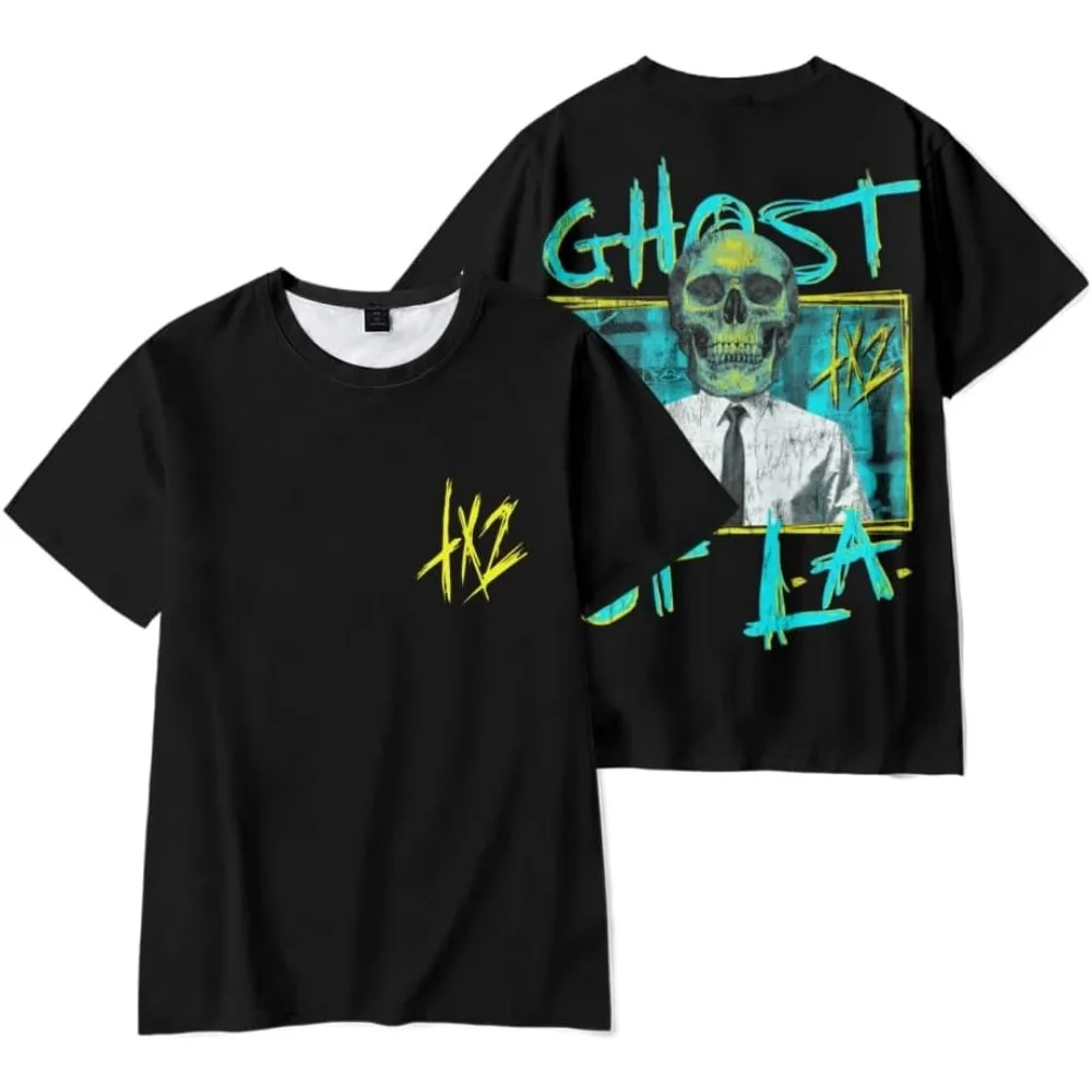 Tx2 GHOST OF LA Short Sleeve Merch Tee Women Men Crewneck Fashion T-shirt Unisex Tops