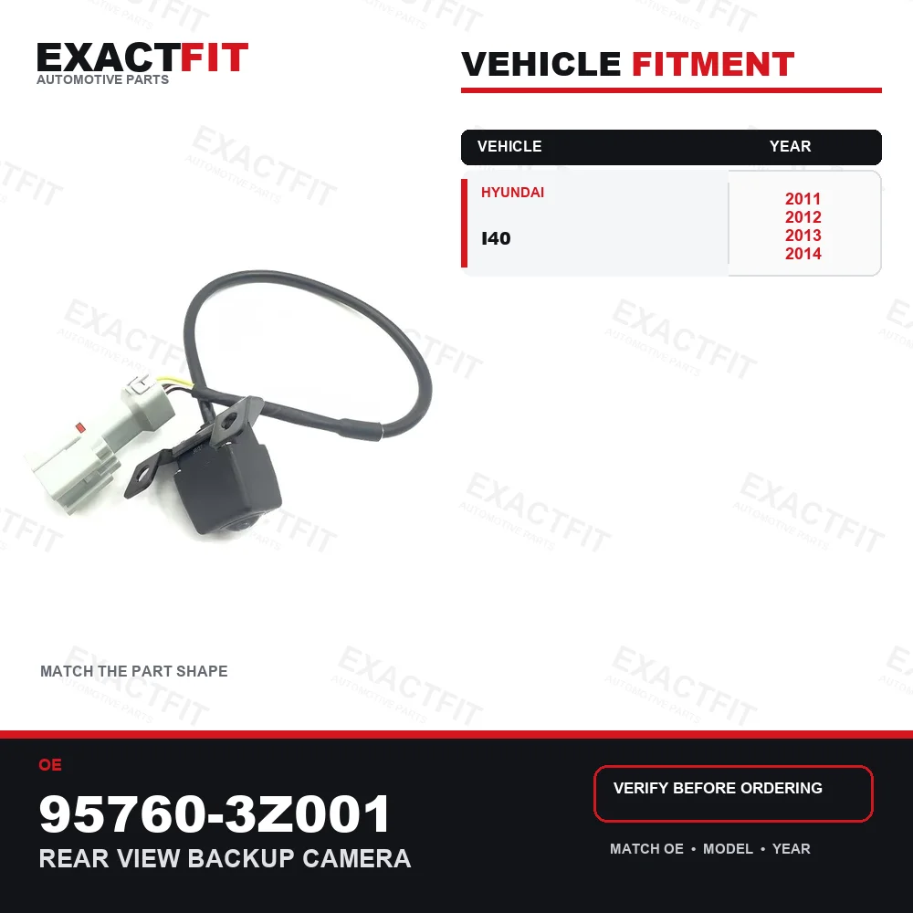 Rear View Parking Backup Camera for Hyundai i40 2011 2012 2013 2014 OE 95760-3Z001 White Connector External Cable Bracket