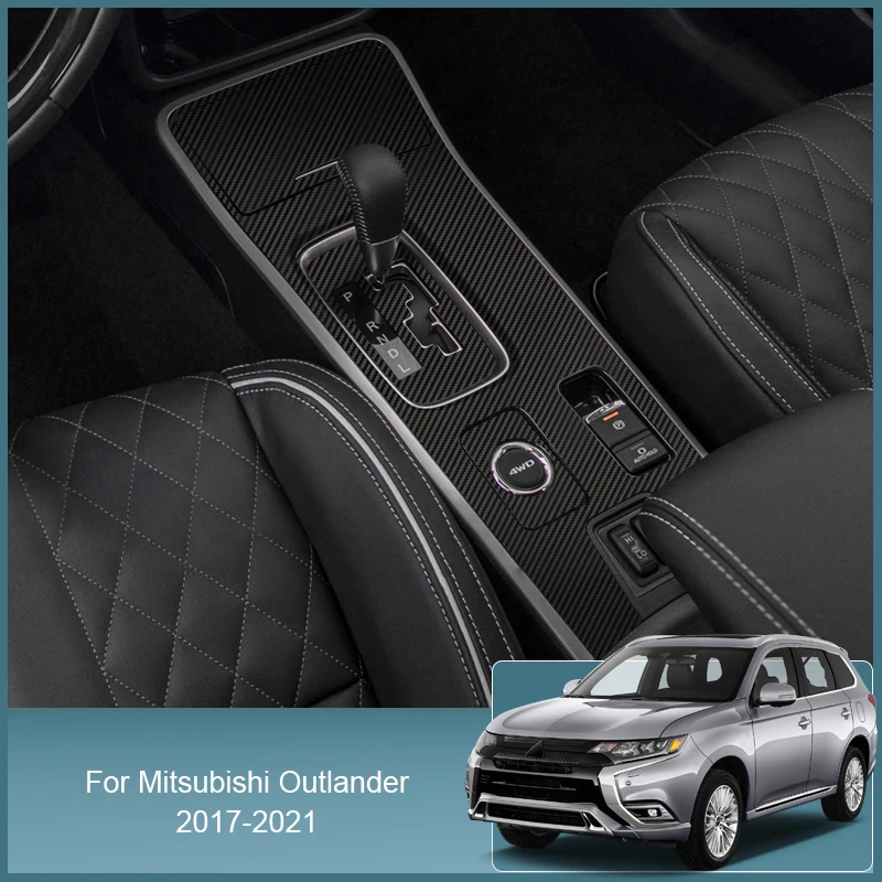 Car Interior Sticker For Mitsubishi Outlander 2017-2021 Lifting Window Panel Decal Gear Steering Wheel Protective Film Accessory