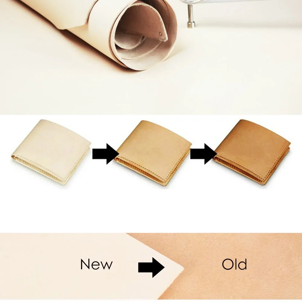 Full Grain Vegetable Tanned Tooling genuine cowhide Leather craft Natural beige color 2.0~3.0mm thickness DIY