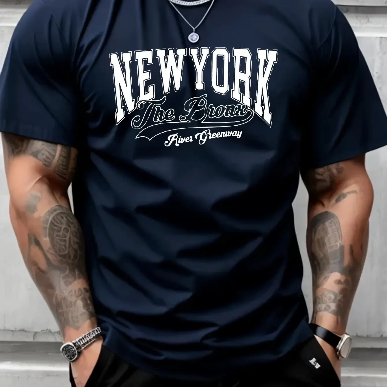 

Summer men's clothing: pure cotton casual loose New York letter printed fashionable sporty round-neck short-sleeved top