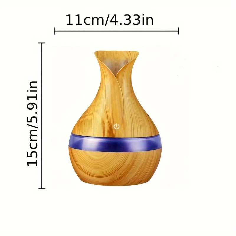 300ml Wood Grain Humidifier Aroma Diffuser Atomizer USB Household Humidifier Hydrating Instrument Desktop Humidifier