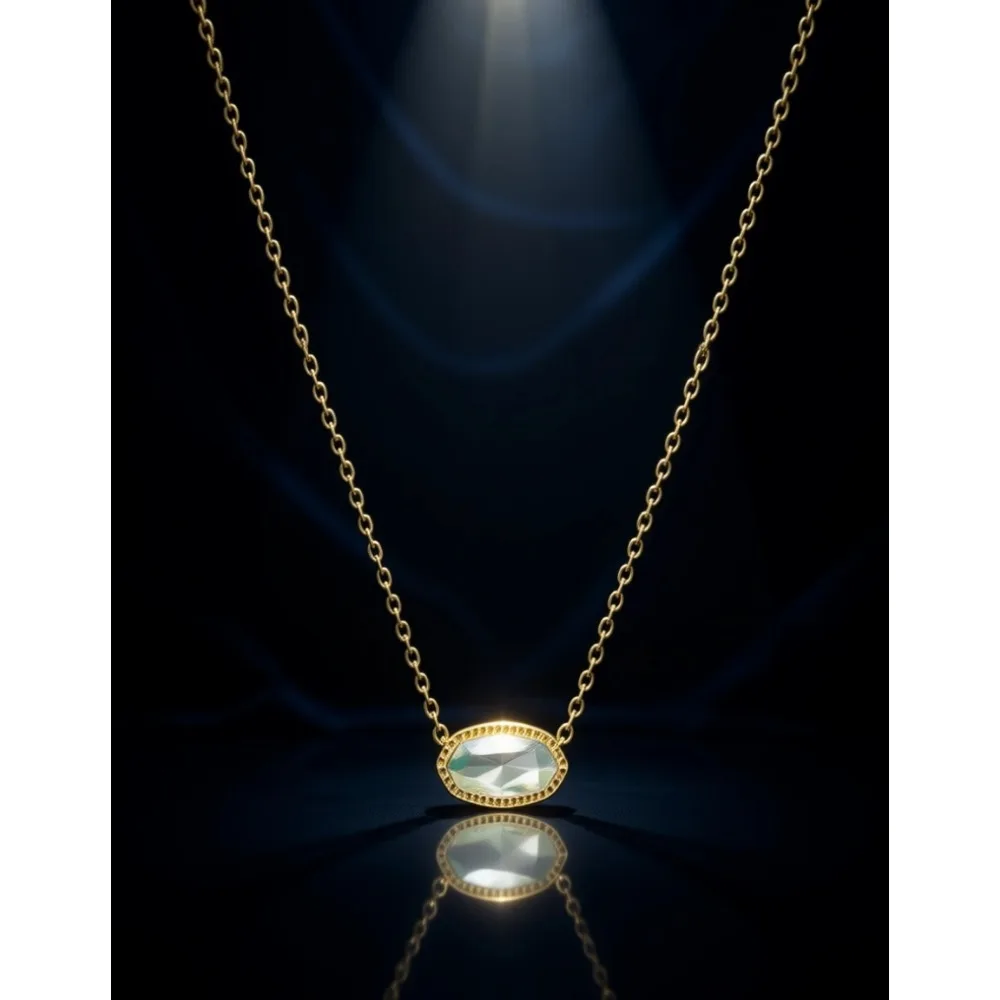 

Позолоченное 18-каратным золотом ожерелье с подвеской для женщин, элегантный подарок на годовщину или день рождения