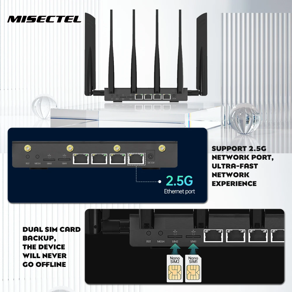 ZXY MISECTEL فتح IMEI 4G 5G WiFi 6 راوتر X62 AX3000 SA NSA WiFi شبكة ثنائي النطاق VPN TTL 5G راوتر مع فتحة بطاقة Sim داخلي #5