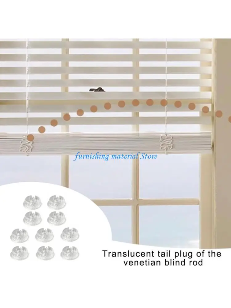 

Y5GD Set Of 10 Blinds Rod End Plugs Transparent Design Excellent Fit for Various Rod