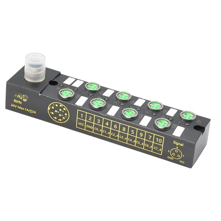 Connector Waterproof M12 M8 Junction Box 3 Pin 8 Way Distribution Boxes Ip67 Panel Mount Waterproof Plug Connector