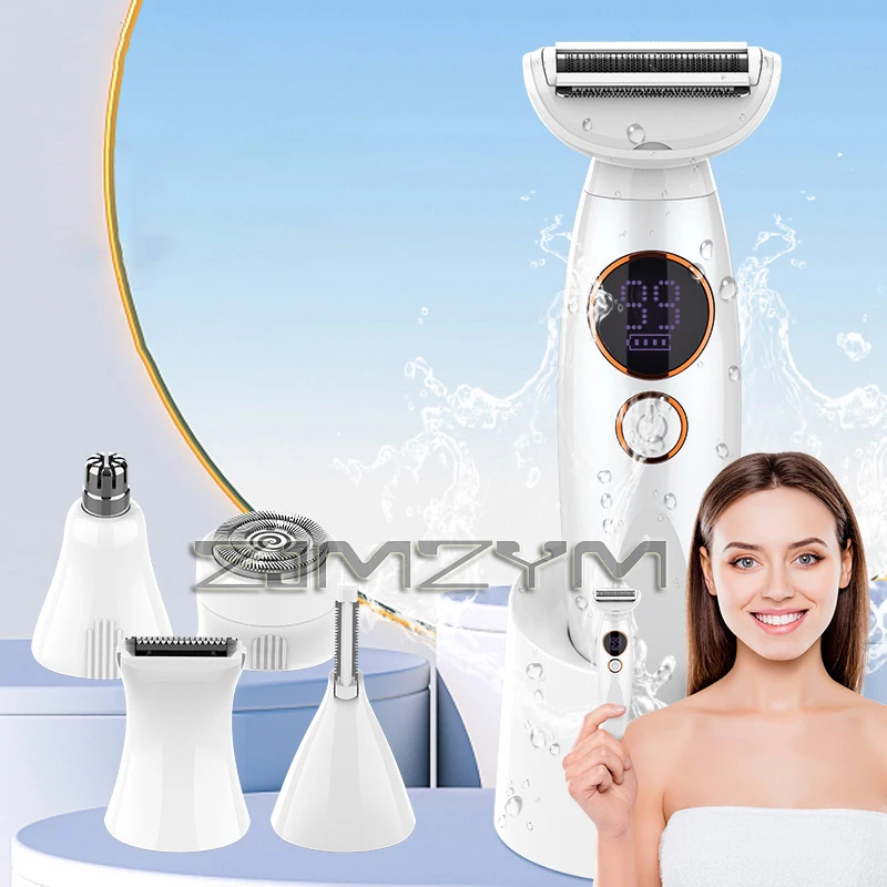 5 in 1 Women's Lady Shaver Electric Razor Electric Face Shavers Eyebrow Trimmer Painless Bikini Trimmer Hair Removal