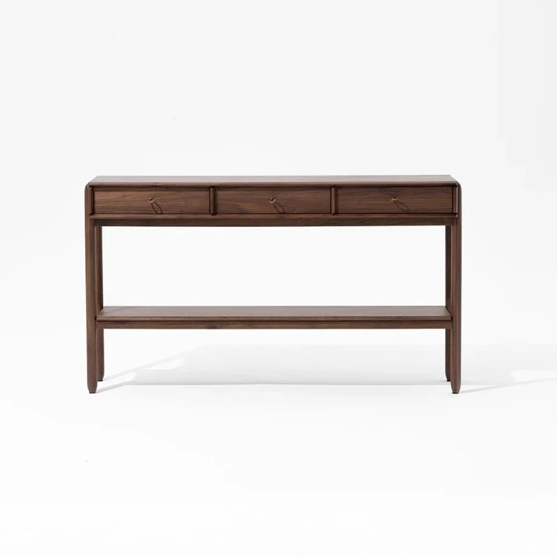 

/Case black walnut solid wood porch side table study drawer side cabinet