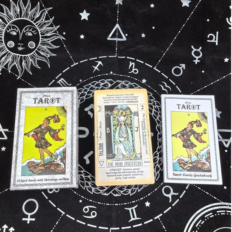 12*7cm Classic Rider Waite Tarot Deck 78 Pcs Tarot Cards with Guidebook for Beginners