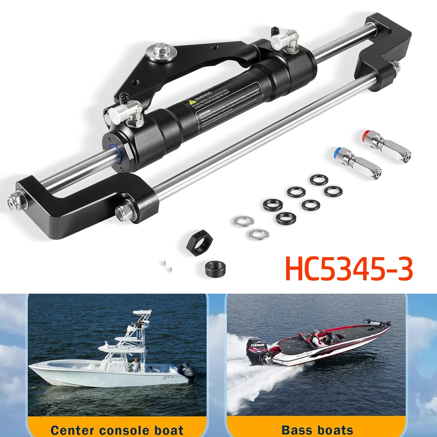 

HC5345-3 Гидравлический рулевой цилиндр для подвесных лодок мощностью до 300 л.с., t с двусторонним стопорным клапаном, максимальное давление 10,3 МПа/1500 фунтов на квадратный дюйм