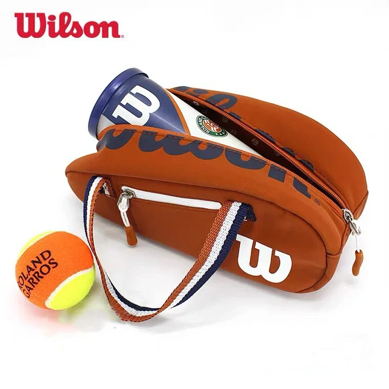 Wilson bolsa de mão pequena de couro pu, super tour, acessórios de tênis, roland garros, mini bolsa de viagem, esportes de raquete