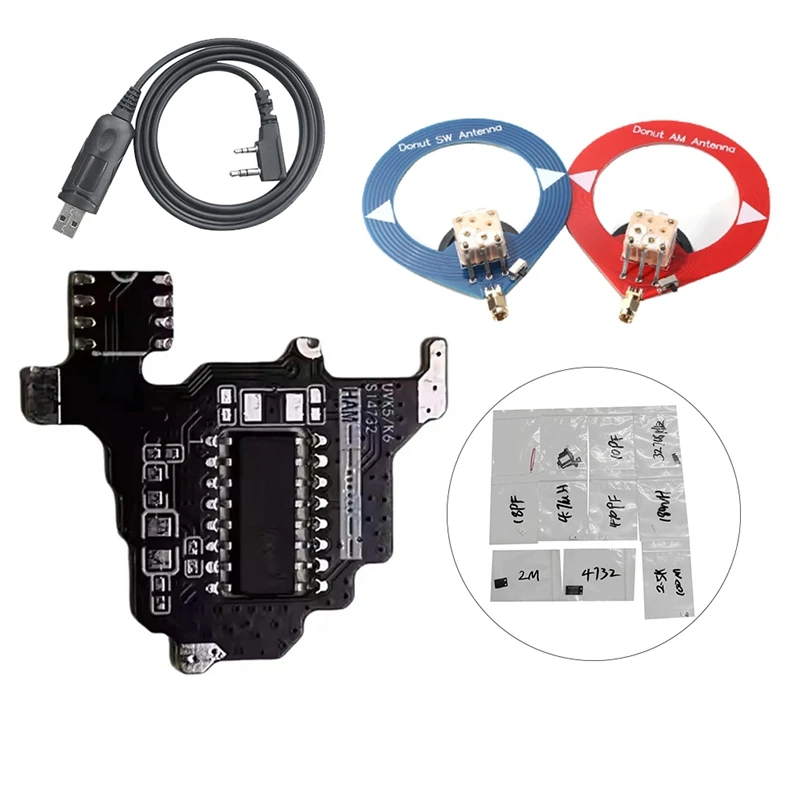 SI4732 Shortwave Radio Module+Programming Cable With 2Xantenna For Quansheng UVK5/UVK6 With 2M Capacity Expansion